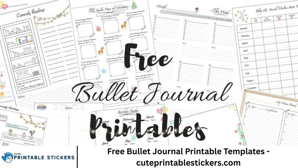 Free Bullet Journal Printable Templates - cuteprintablestickers.com